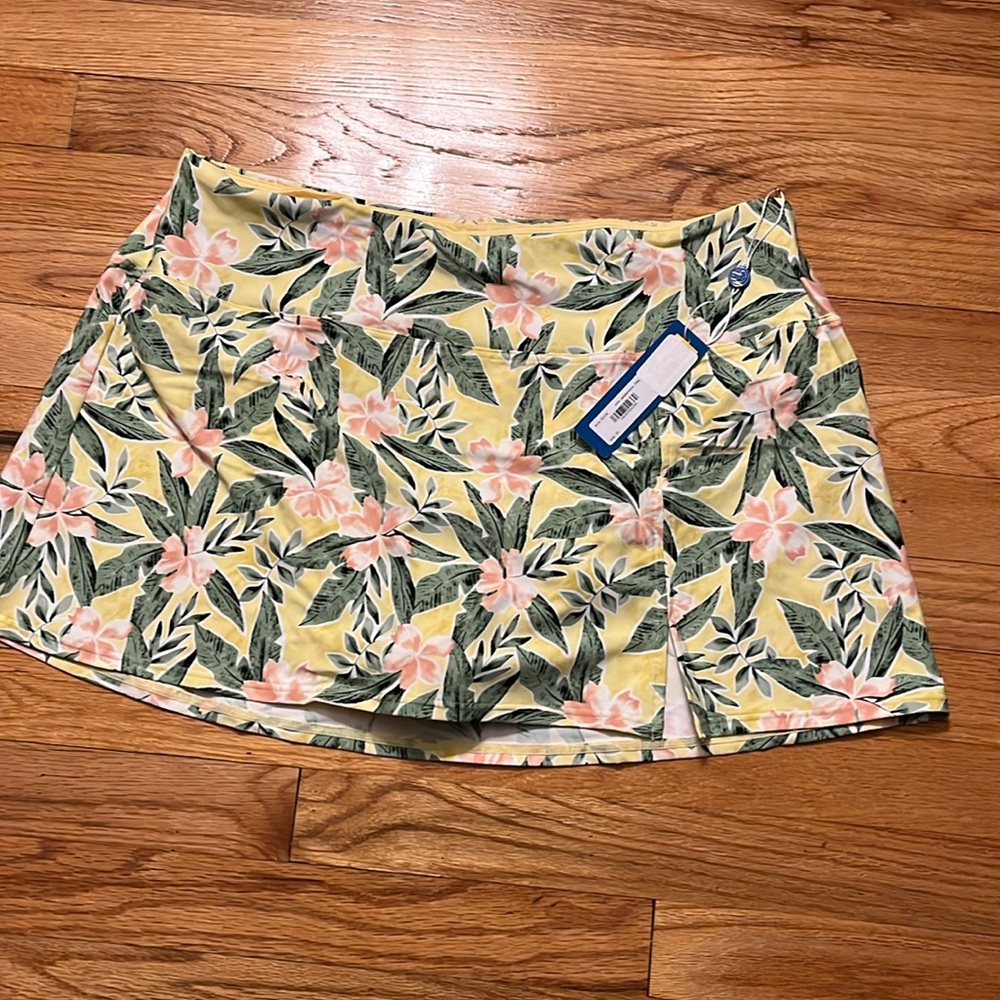 NWT Birdsong swim skirt- paradise blooms- yellow with pink flowers- size 2X & 3x